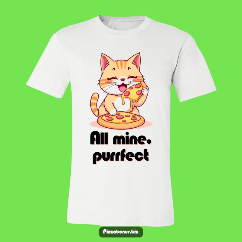 Funny Cat Pizza Devouring T-Shirt, Hilarious Graphic Tee for Cat Lovers